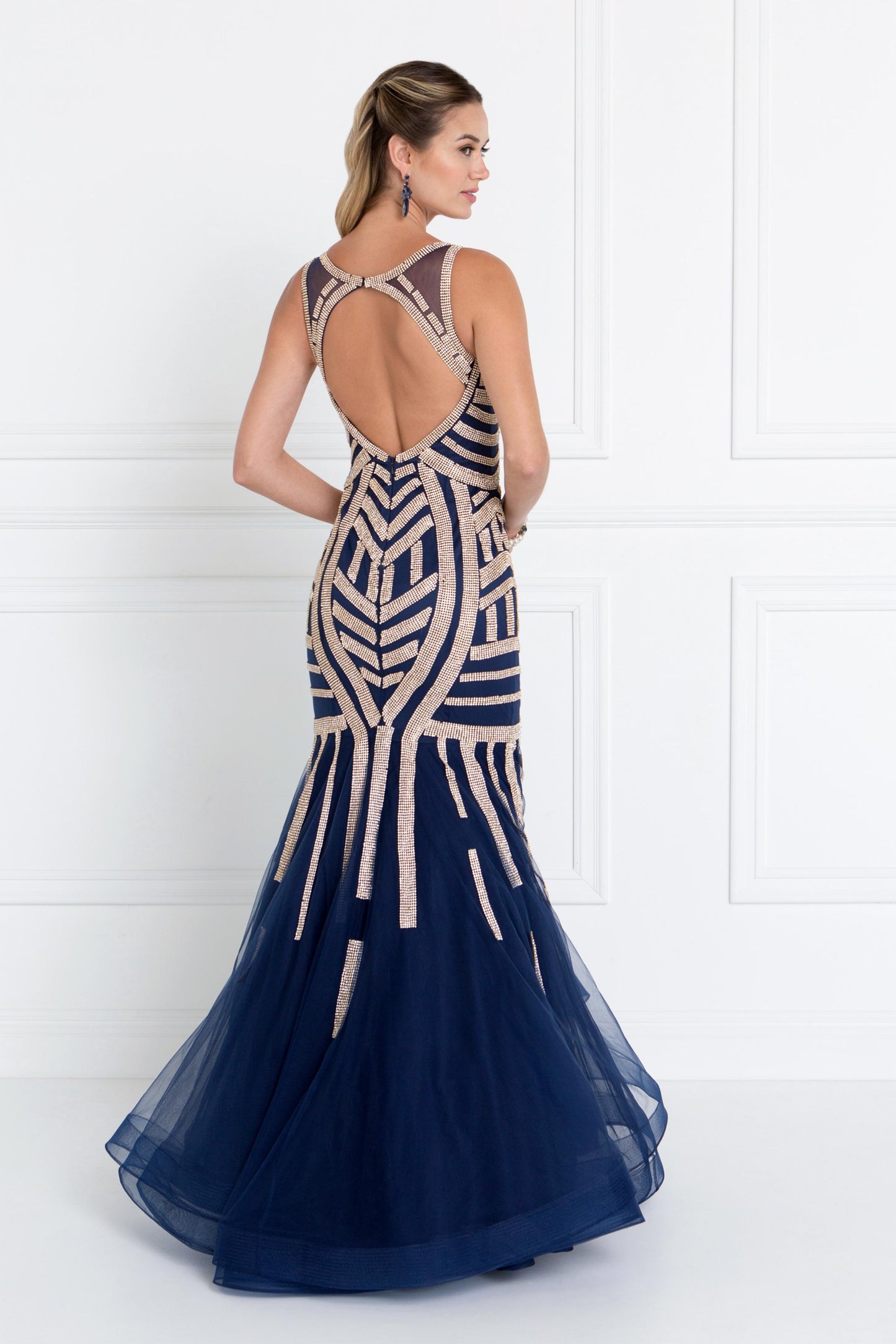 Navy Mermaid evening Gown