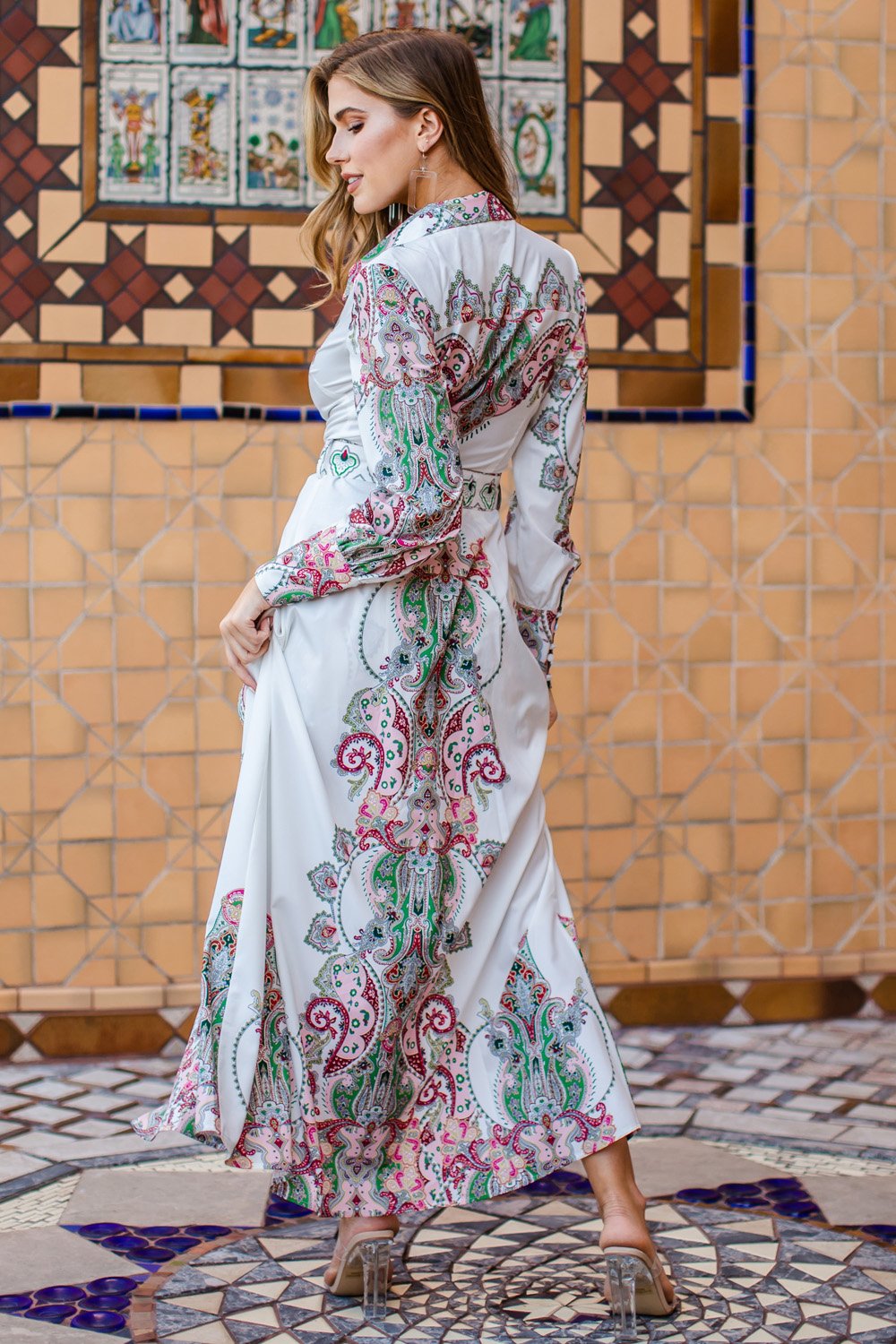 Baroque Italian print unique Romper with A train