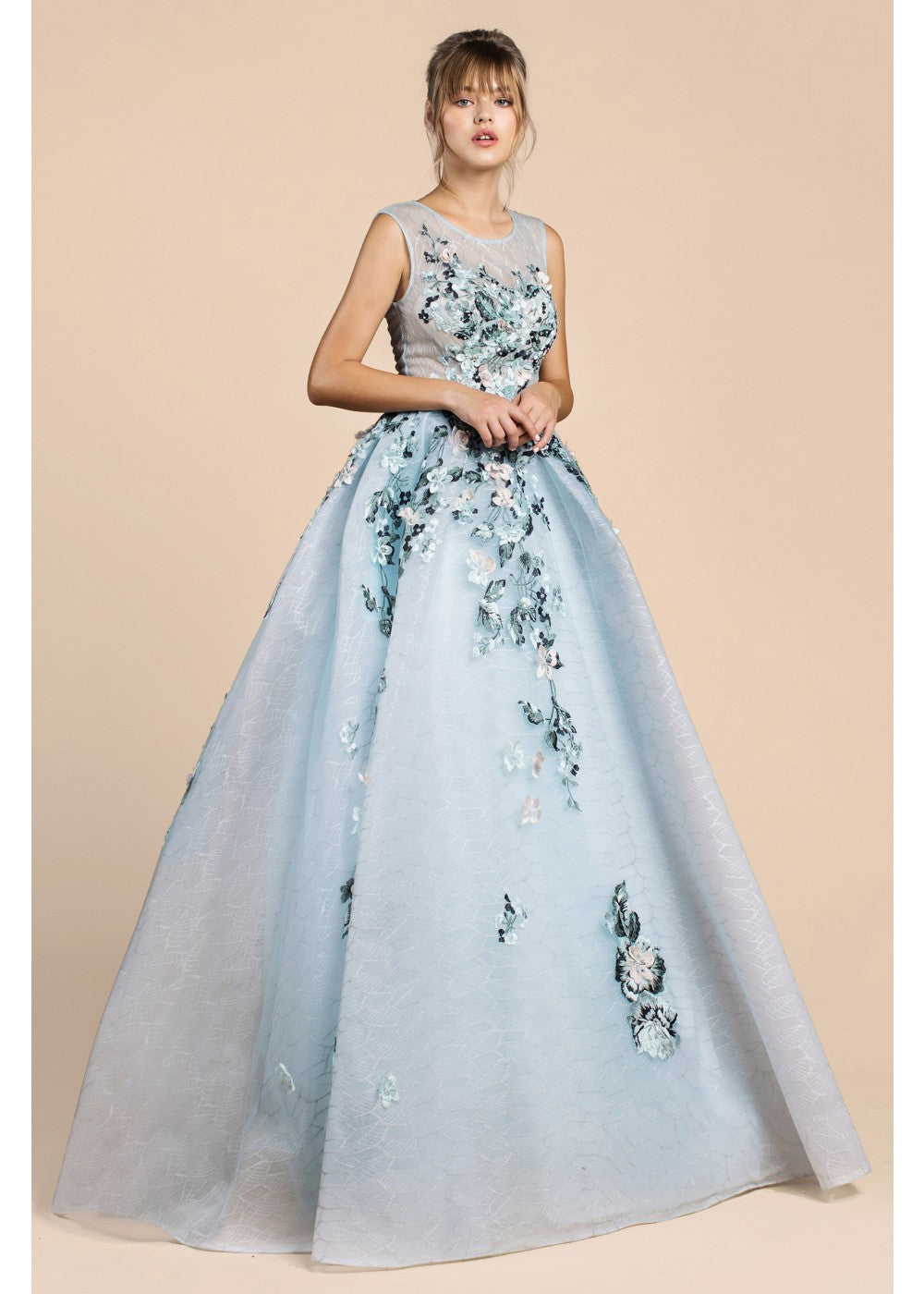 Runway 2018 Sky Garden floral Prom Ball gown with 3d flowers Evening D Frugal Mughal Runway 2018 Sky Garden floral Prom Ball gown with 3d flowers Evening D Frugal Mughal