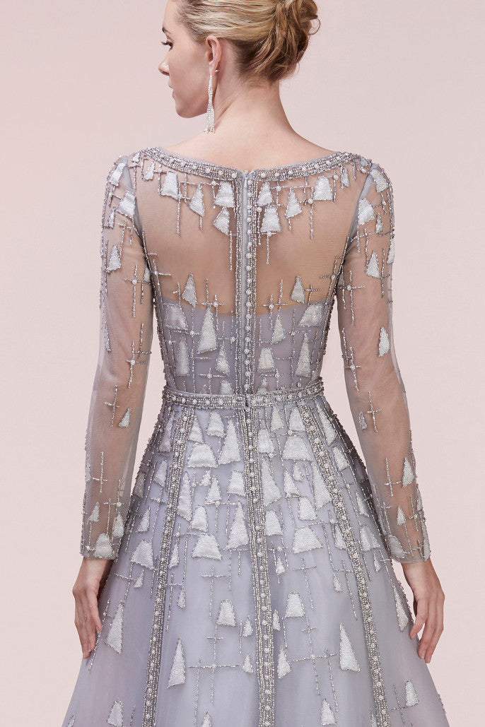Silver Siren A line Elegant Pageant Gown alternative Wedding Dress