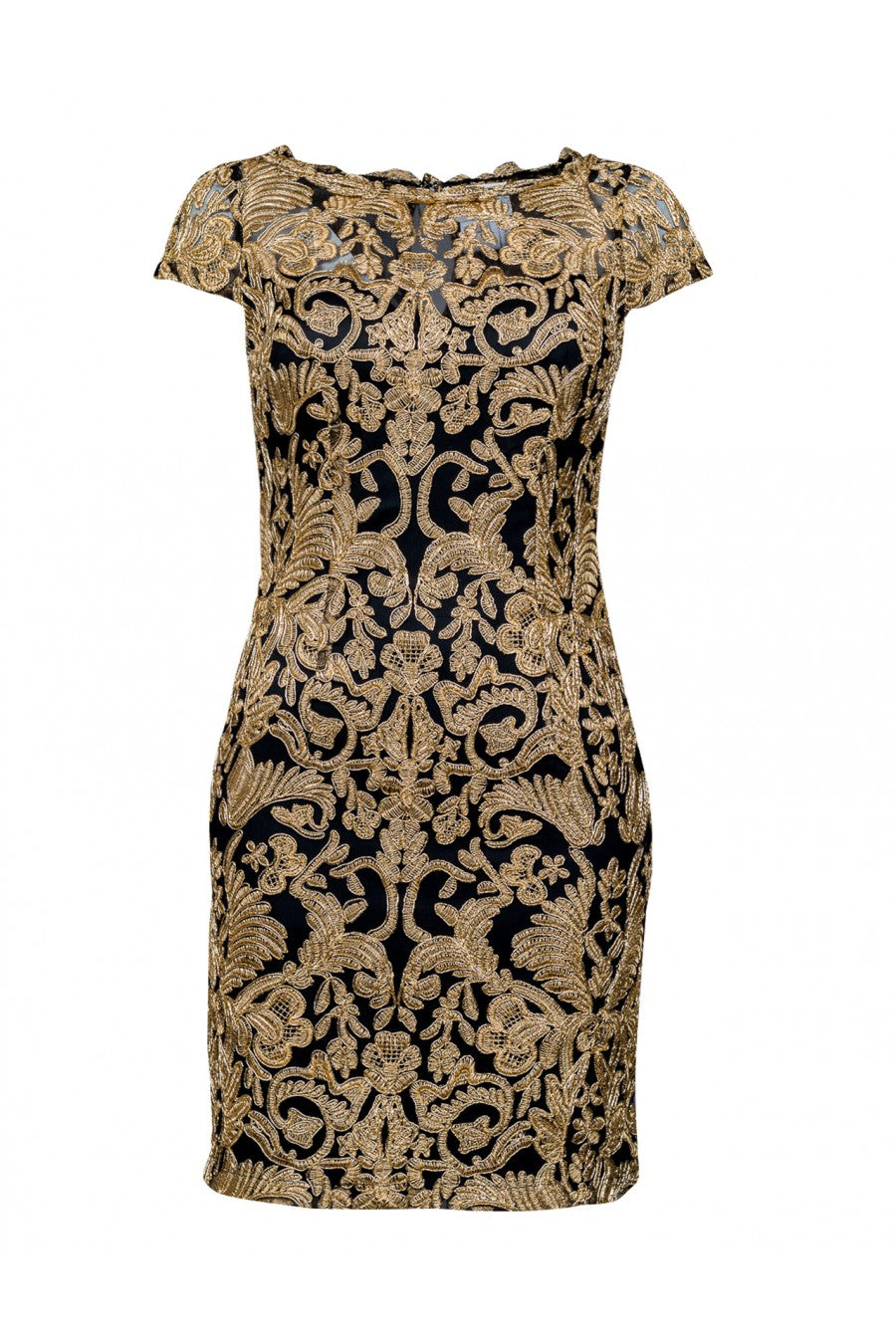 Black and Gold Baroque Needle and Thread Cocktail Wedding guest Dress Frugal Mughal Black and Gold Baroque Needle and Thread Cocktail Wedding guest Dress Frugal Mughal