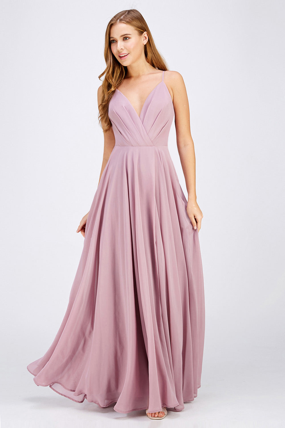 V-neck chiffon long bridesmaid maxi formal dress in 4 colors Frugal Mughal V-neck chiffon long bridesmaid maxi formal dress in 4 colors Frugal Mughal