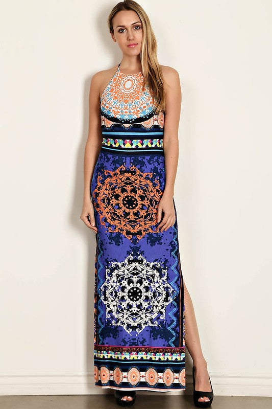 medallion halter maxi dress EDDIE KNIT HALTER DRESS | Women's Handmade Slim Dress In Custom Medallion Crochet