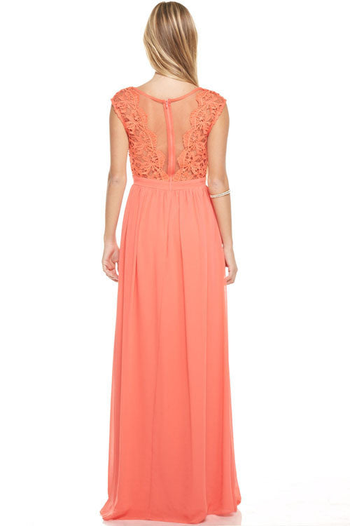 Affordable Crochet Chiffon long Bridesmaid dress Navy, Coral, Grey, Mint & Blush