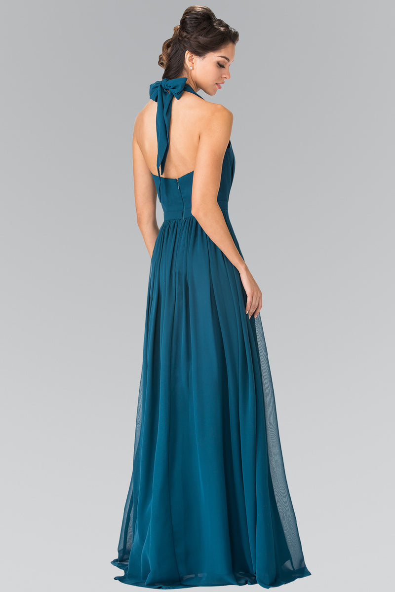 Affordable Chiffon Halter Prom Dress long evening gown prom dress XS - – Frugal Mughal