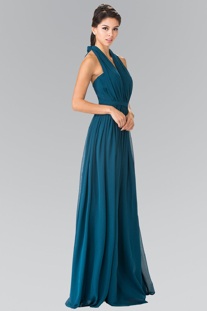 Affordable Chiffon Halter Prom Dress long evening gown prom dress XS - 3XL