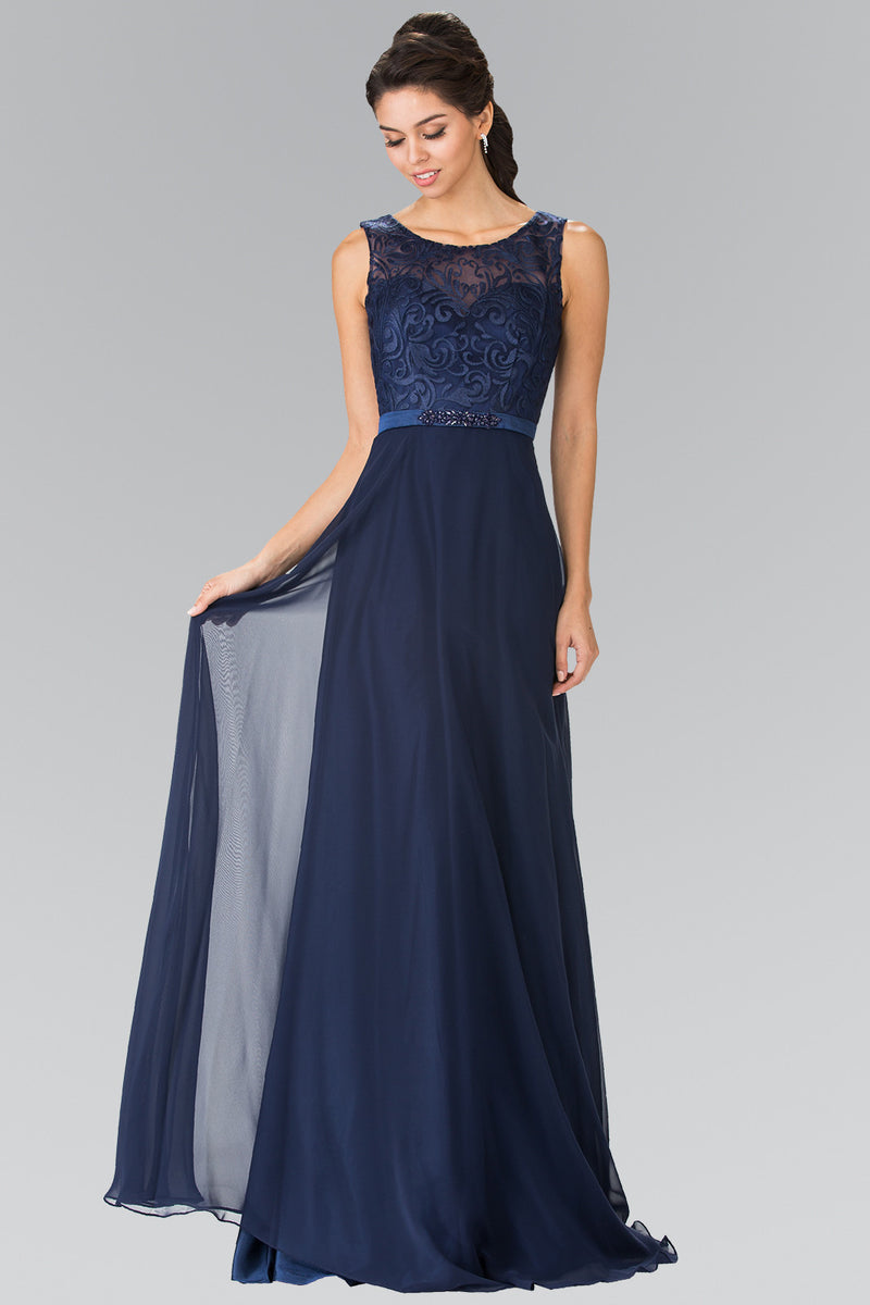 Navy Chiffon Bridesmaid Dress