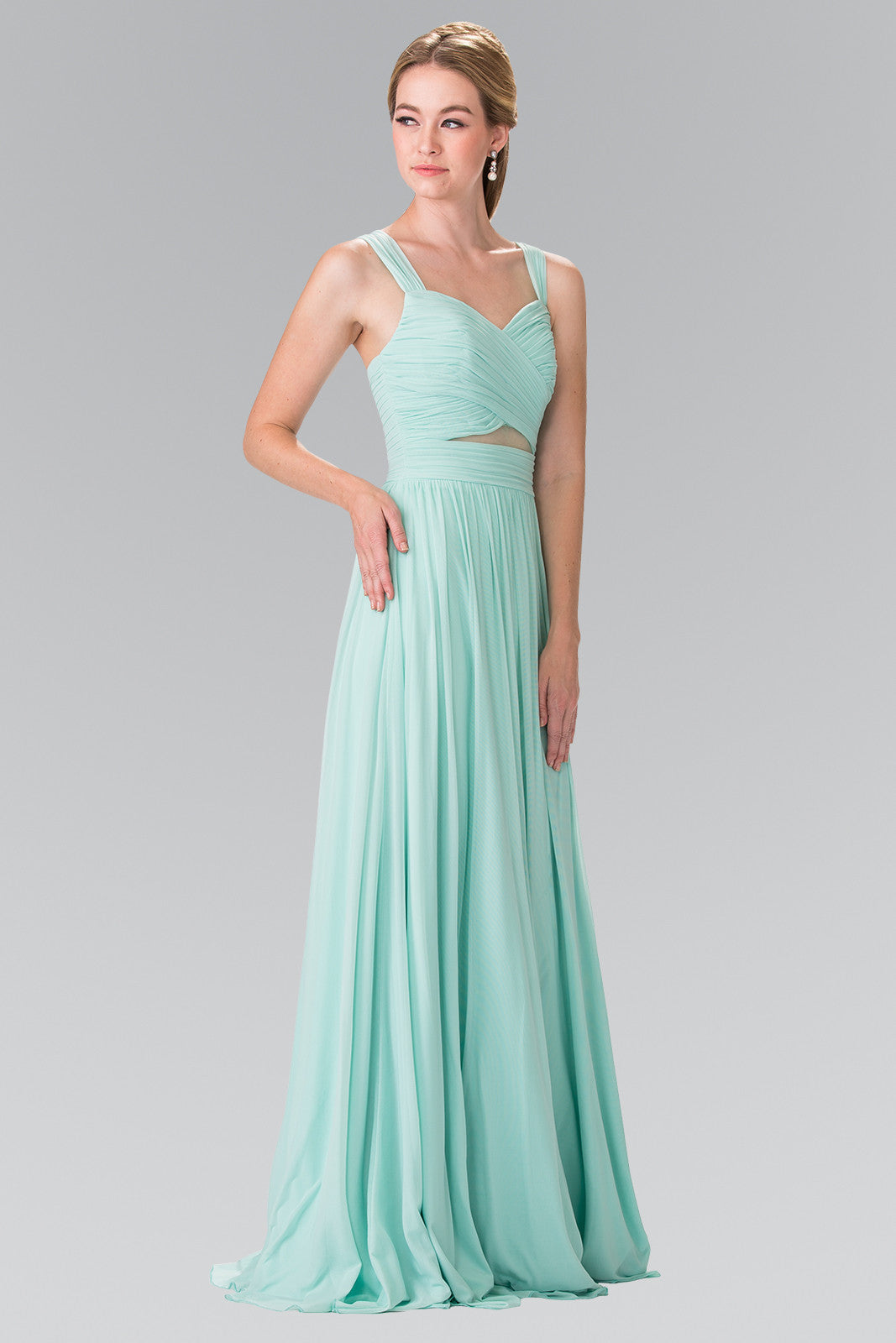Floor Length Audrey Bridesmaid Chiffon dress Prom Evening Gown in 5 co ...