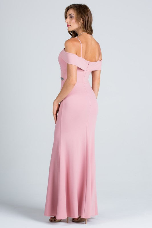 Affordable Floor length off the shoulder mermaid "lulus" long bridesmaid dress