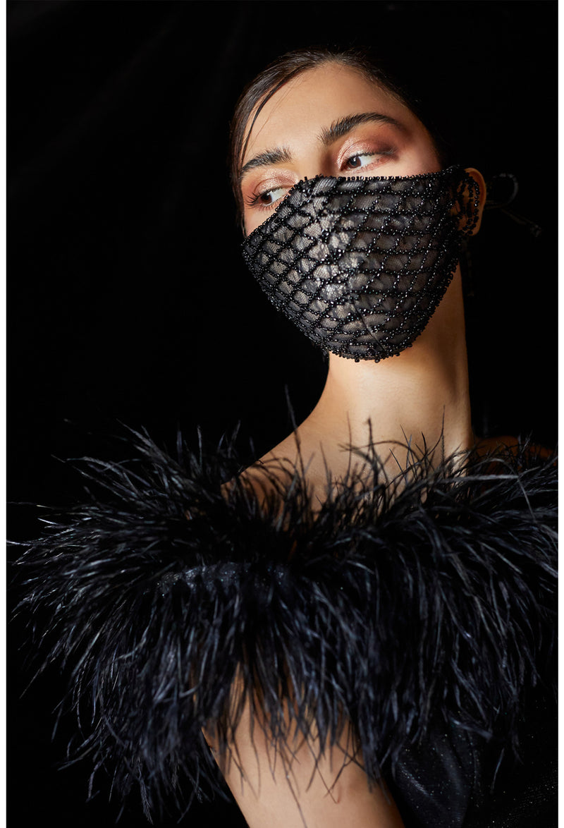 Formal Luxury Black mask, Beaded Black Mask, Formal Mask, Prom mask, designer mask