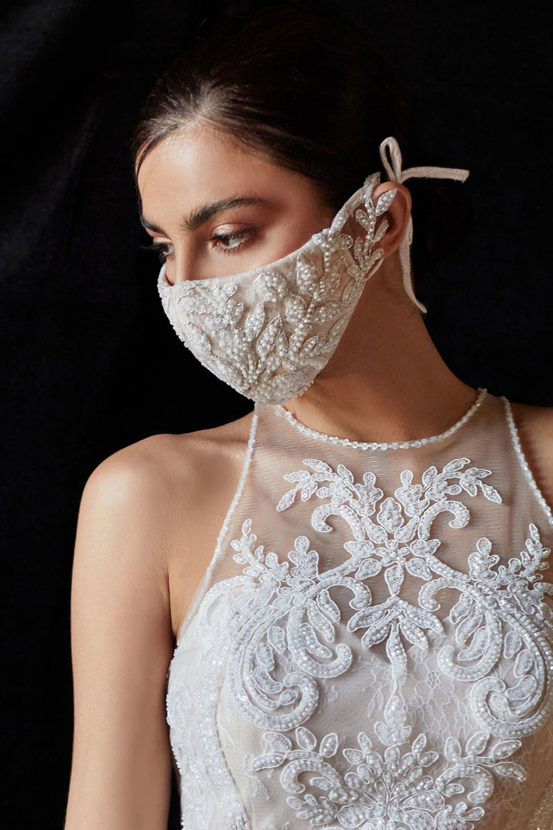Ivory Bridal Mask, Wedding Mask, White wedding mask, prom mask