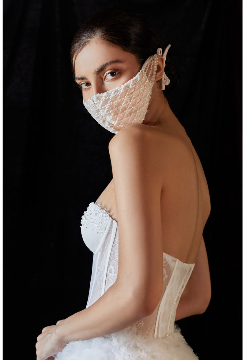 Ivory Bridal Mask, Wedding Mask, White wedding mask, prom mask, Luxury wedding mask
