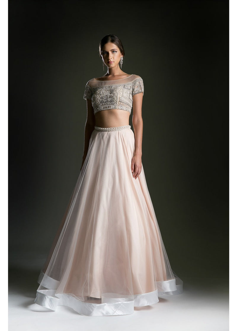 crystal design 2018 sleeveless deep v neck heavily embellished bodice tulle  skirt a line wedding dress long train (torri) mv | Wedding Inspirasi