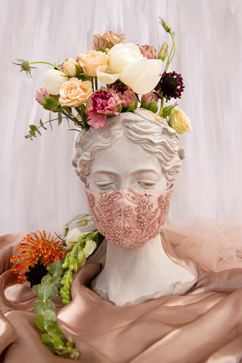 Luxury Bridal Formal Beaded Face Mask