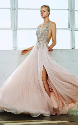 Blush runway prom dress
