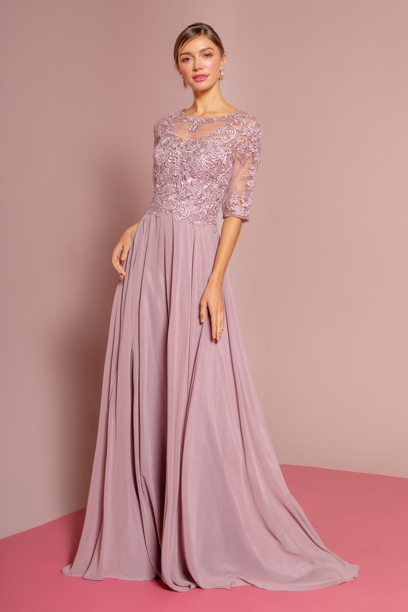 Mauve mother of the bride dress