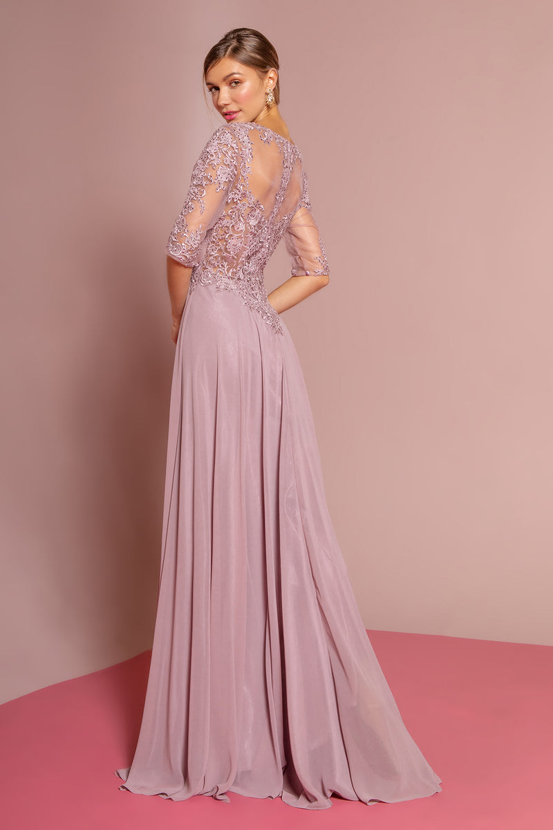 Mauve mother of the groom dres