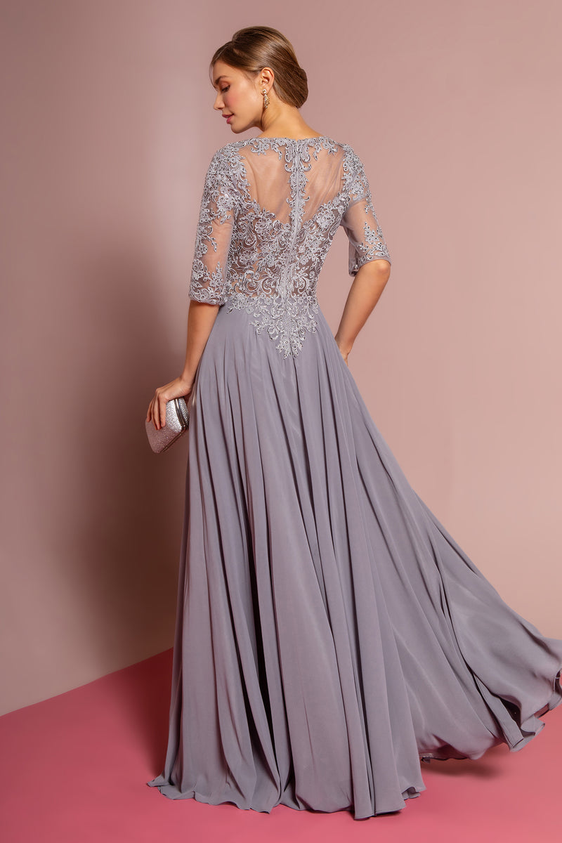 Silver mother of the bride dress