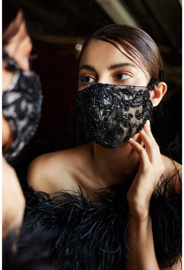 Formal Luxury Black mask, Beaded Black Mask, Formal Mask, Prom masi, designer mask 