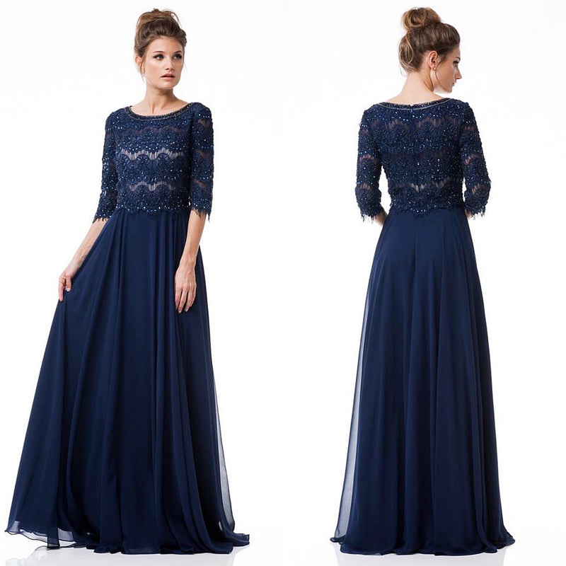 Navy mother of the groom gown