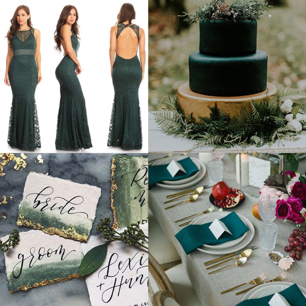 Green and gold wedding
