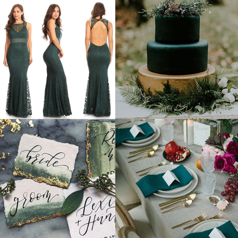 Green and gold wedding