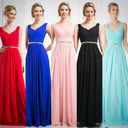 Affordable pleated classy Party Prom Bridesmaid dress in 5 colors 4- 18