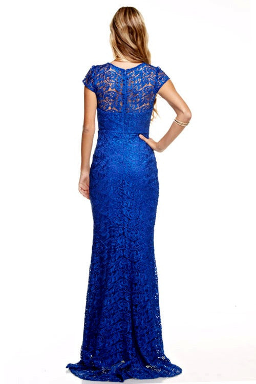 Lace evening gown