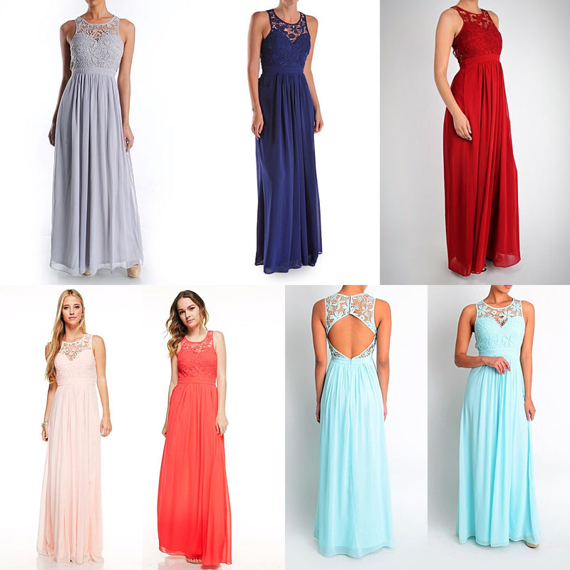 Affordable Floor Length chiffon "Rainbow" Bridesmaid Dress in 10 Colors