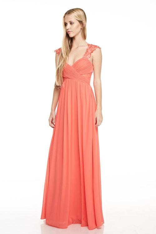 Medusa Empire Waist Chiffon Floor Length Evening Gown Bridesmaid Dress