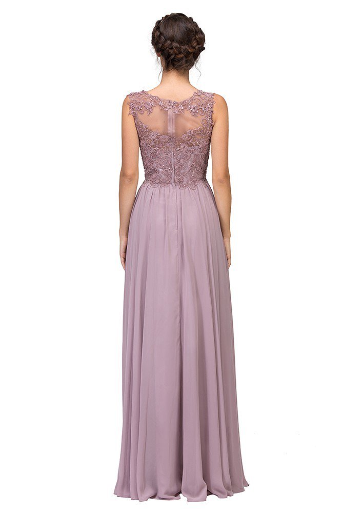 Illusion Neckline Olympia Bridesmaid Dress in 3 colors XS - 4XL