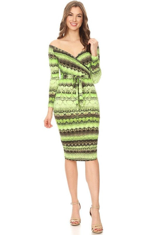 Neon vibes python wild print long sleeves fitted bodycon dress Frugal Mughal Neon vibes python wild print long sleeves fitted bodycon dress Frugal Mughal