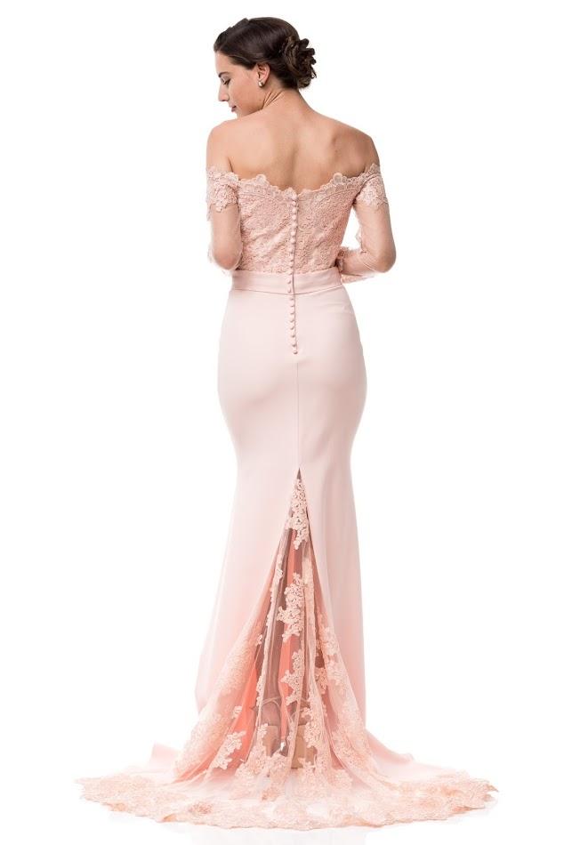 Off the Shoulder Long trumpet Lace sweep train Bridesmaid dress Evening mermaid Gown