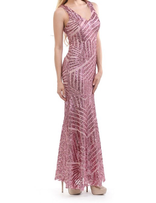 Pink Sequin Bridesmaid Dress