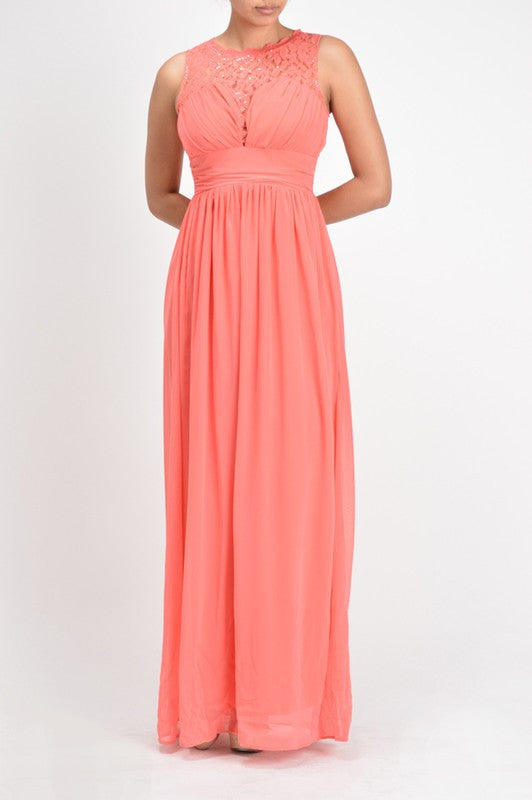 Affordable chiffon long Bridesmaid Dress Coral, Pink and Sky Blue