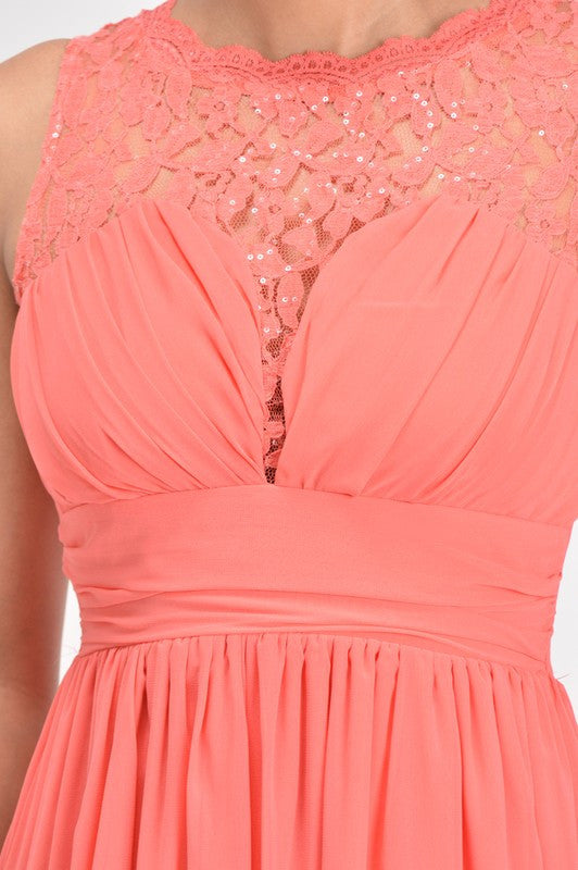 Affordable chiffon long Bridesmaid Dress Coral, Pink and Sky Blue