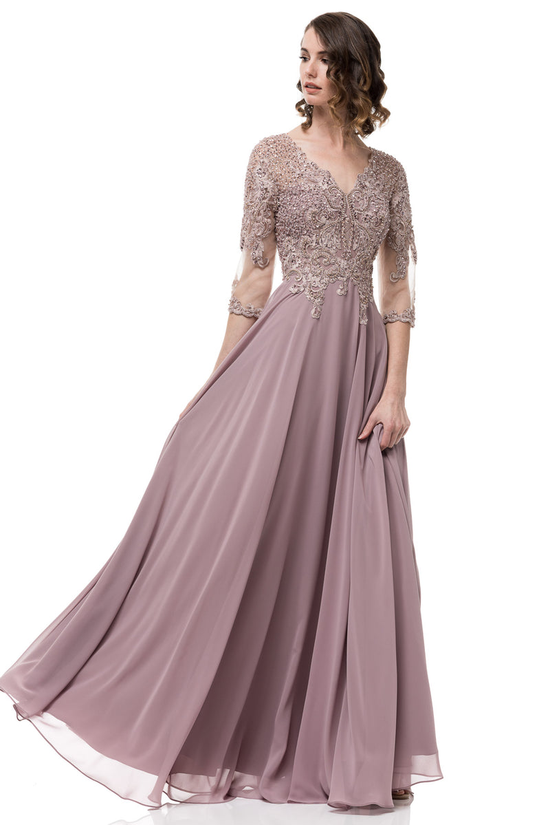 Mauve mother of the groom dress