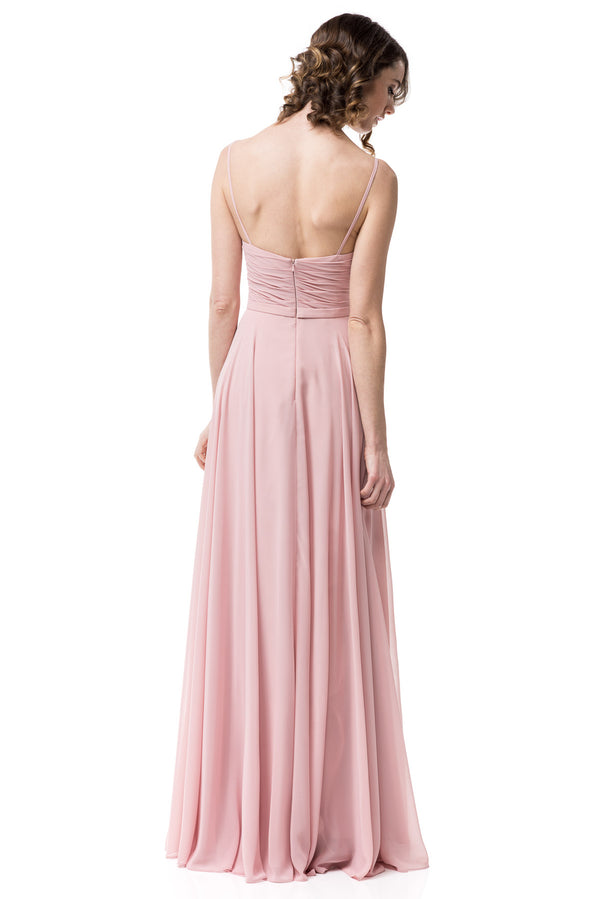 Unique Floor Length chiffon Light Gray and Blush Long Evening Bridesmaid Dress