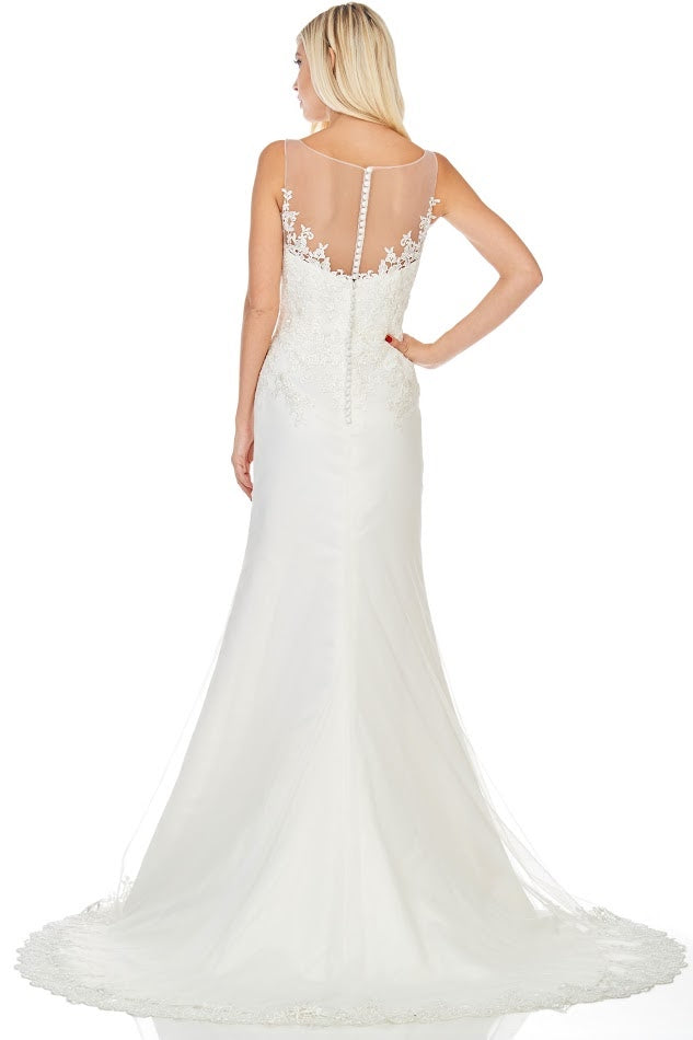 Designer Off White Wedding Dress Bridal Gown with detachable train