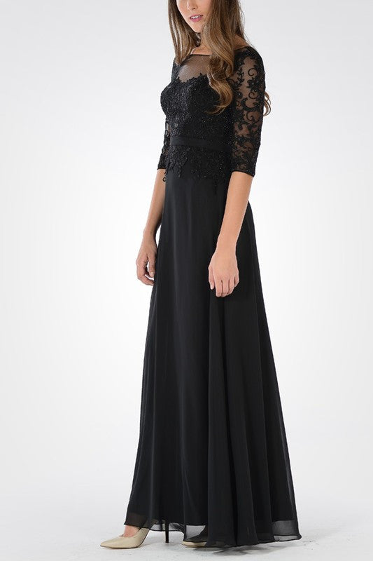 long sleeves mother of the bride dress