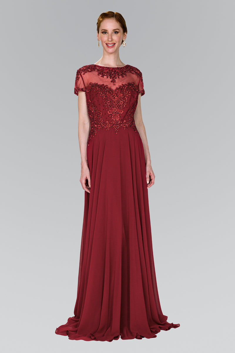 Burgundy Mother of the groom dress