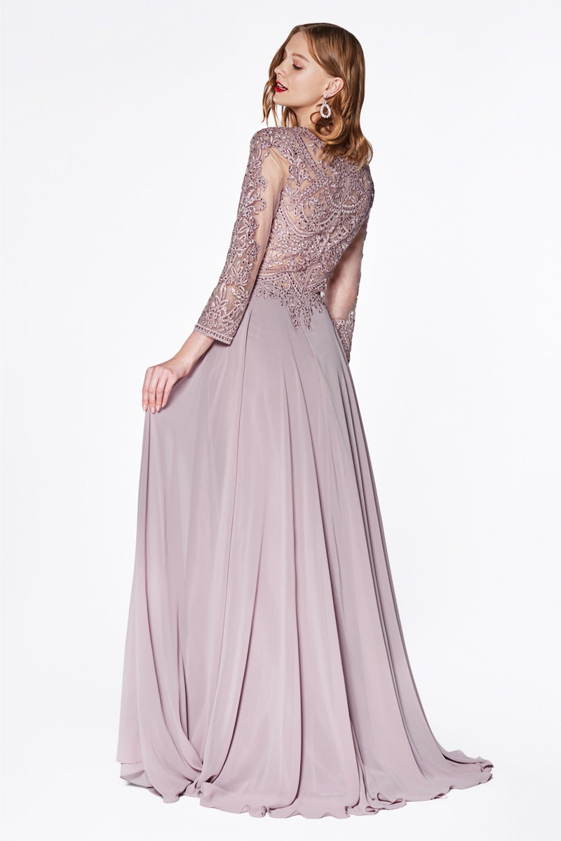 Long Sleeves mother of the bride dress.