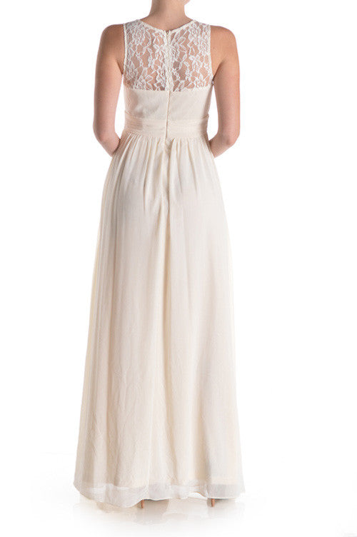 Affordable floor length chiffon Navy Bridesmaid Dress