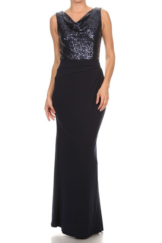 Affordable long Sequin Bridesmaid dress Navy and Charcoal S - 3XL Frugal Mughal Affordable long Sequin Bridesmaid dress Navy and Charcoal S - 3XL Frugal Mughal