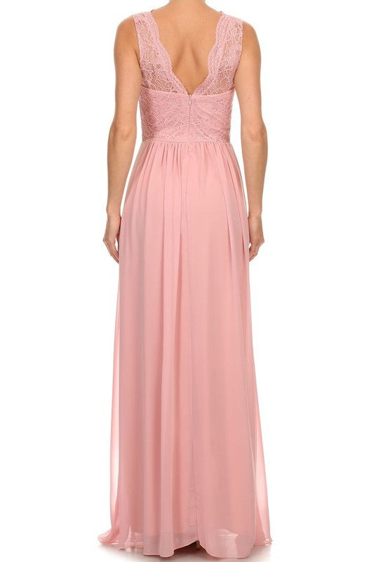 Affordable Chiffon and Lace Bridesmaid Ruby Dress in 4 colors S - 3XL