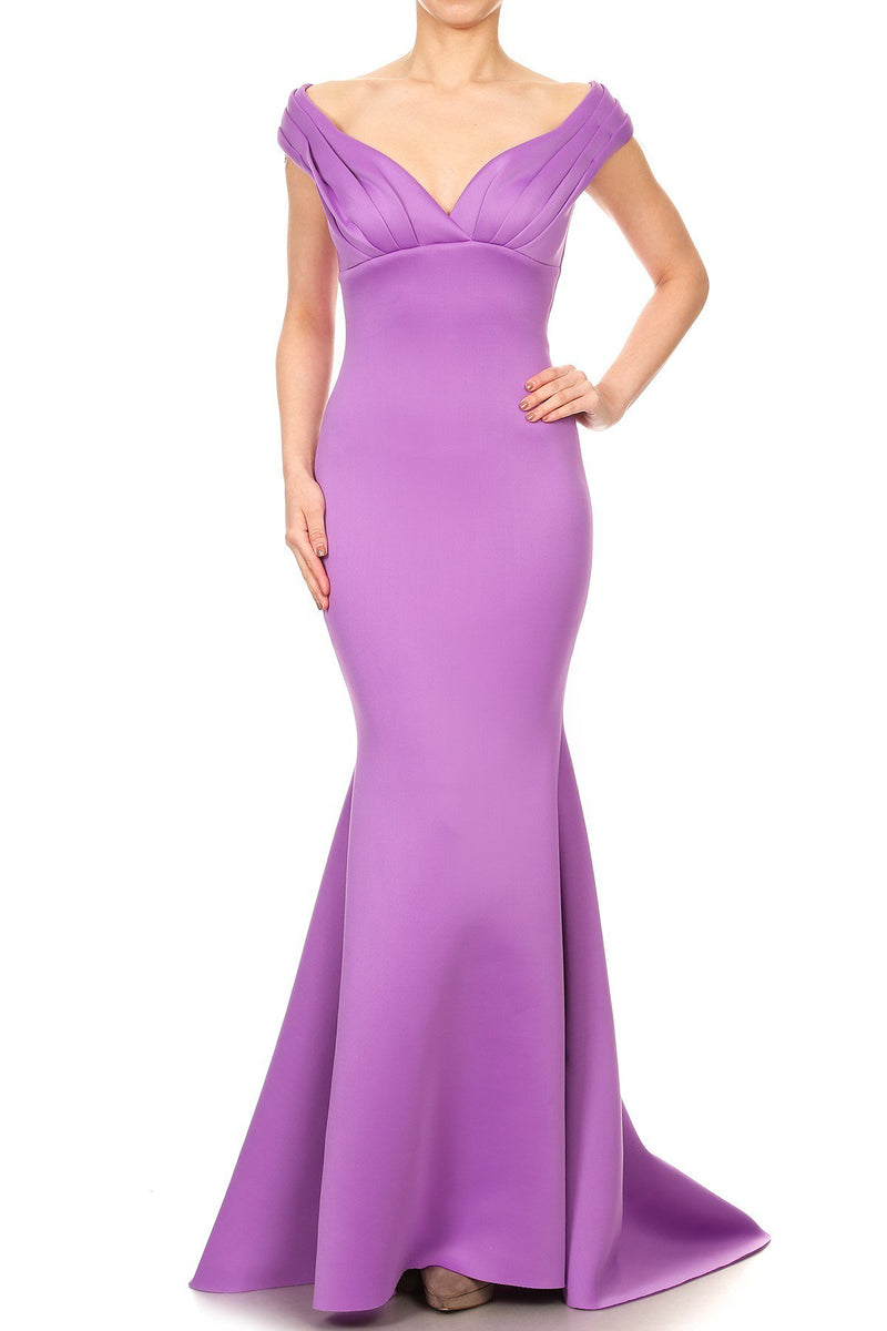 Long Lilac Bridesmaid Dress