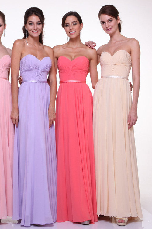 Elegant Floor Length Chiffon Long Bridesmaid Dress Gown All colors size 4 - 16