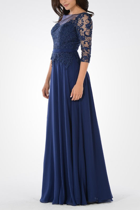 Navy mother of the bride dress