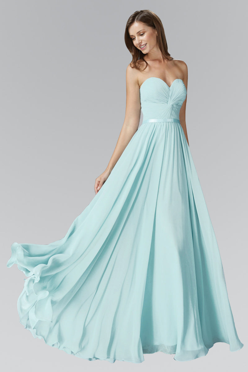 Floor length Twisted Knot front chiffon floor length Bridesmaid Dress 4 Pastel colors